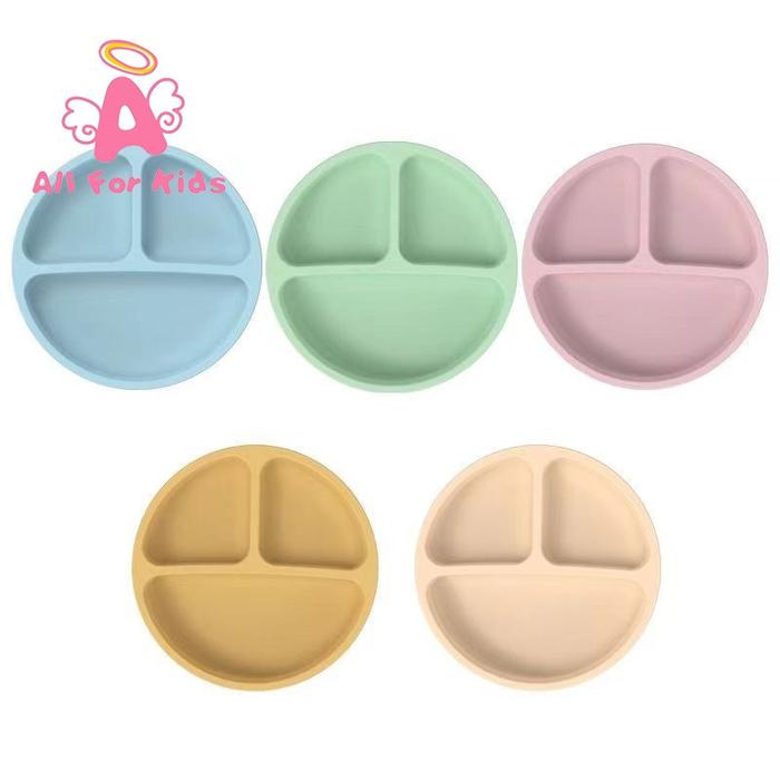Baki Pembagi Tahan Percikan | Piring Makan Bayi | Piring Bayi Silicone | Alat Makan Anak