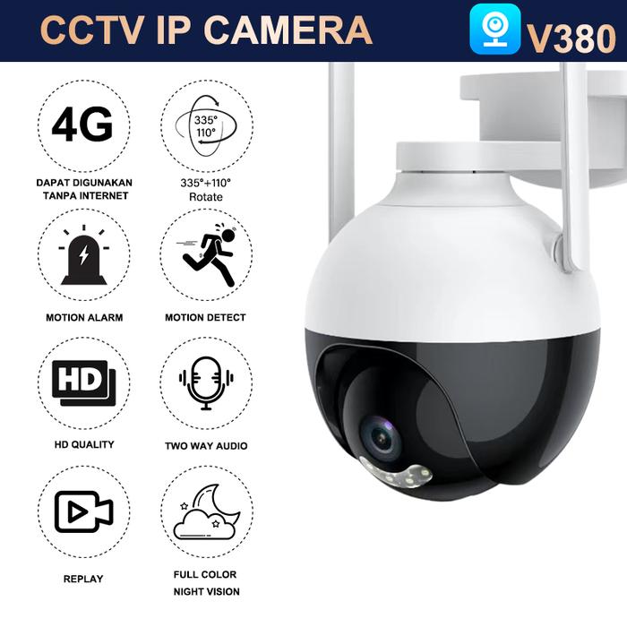 Cctv V380 Pro Wireless Outdoor Security Camera -  Light And Sound Alarm Outdoor