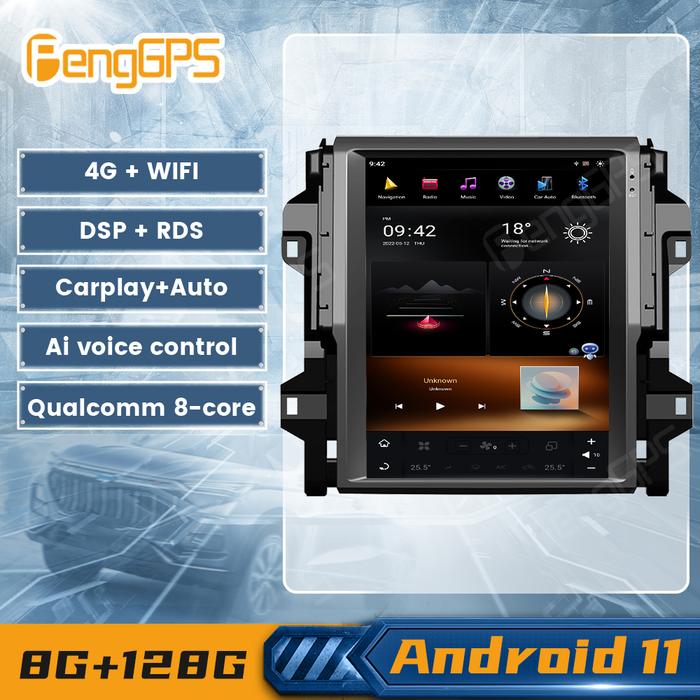 8+128G Screen Android 11 GPS Navigation For Toyota Fortuner /Revo