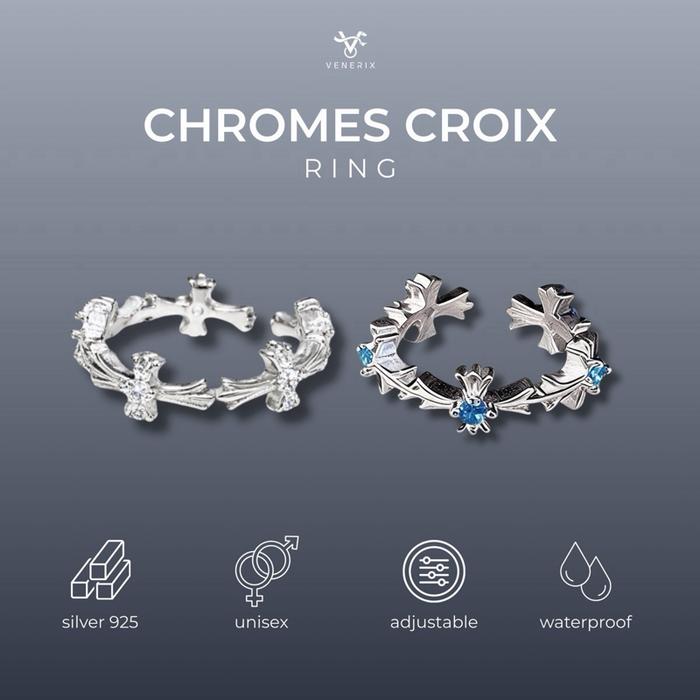 S925 CHROMES CROIX RINGS CINCIN ALLSIZE ADJUSTABLE PREMIUM MEWAH ELEGANT