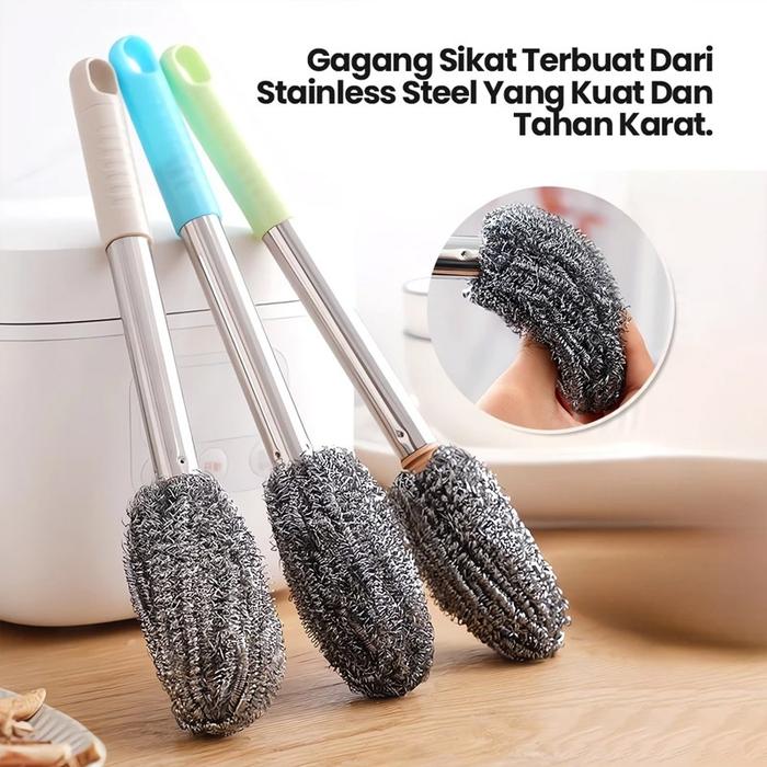 Sikat Kamar Mandi Gagang Panjang Sikat Kawat Sikat Kawat Toilet Dengan Pegangan Panjang Pembersihan
