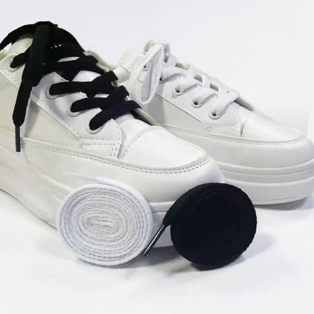 Tali Sepatu Futsal / sepakbola 3mm -shoe hitam Putih Pria Sneaker