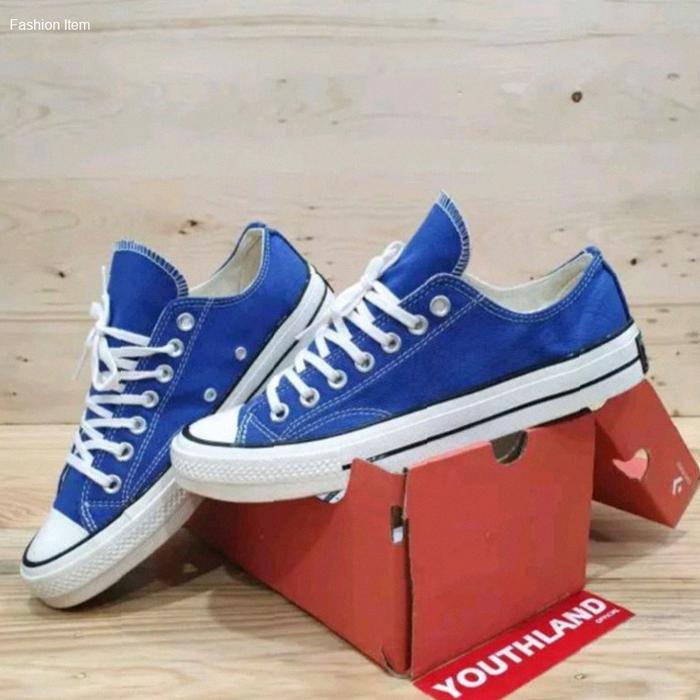 Sepatu Converse All star Chuck taylor Biru Elektrik Clasik Low Canvas Grade Original Terlaris Biru c