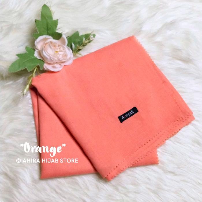 Hijab Segiempat Warna ORANGE Voal Premium Tegak di Dahi Anti Mleyot Adem Anti Nerawang