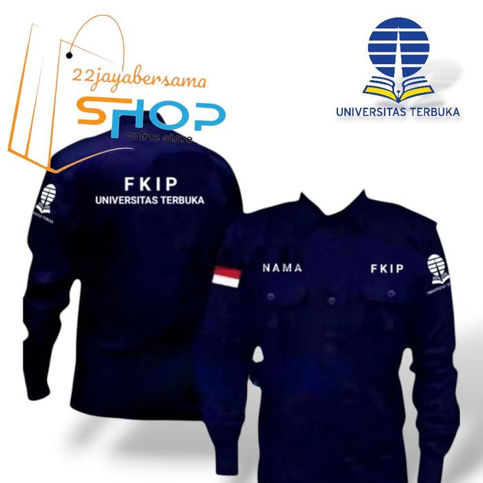 Kemeja Universitas terbuka• Seragam Universitas Terbuka • Baju universitas terbuka • Bordir