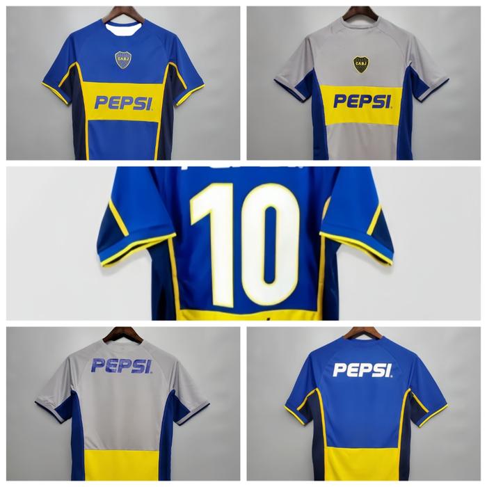 The 2025 New T-shirt 3D Cool Print Retro 2002 Boca Juniors Home and Away Jerseys Juniors Home No. 10