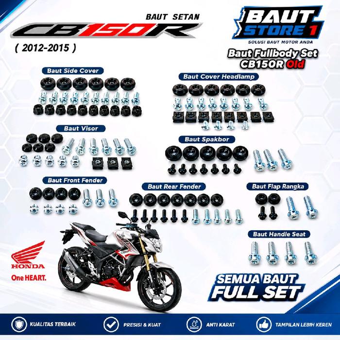 Honda Baut CB150R Fullbody Set 2012-2015 Baut Side Cover Visor Spakbor Flap Rangka Handle Seat Kuali