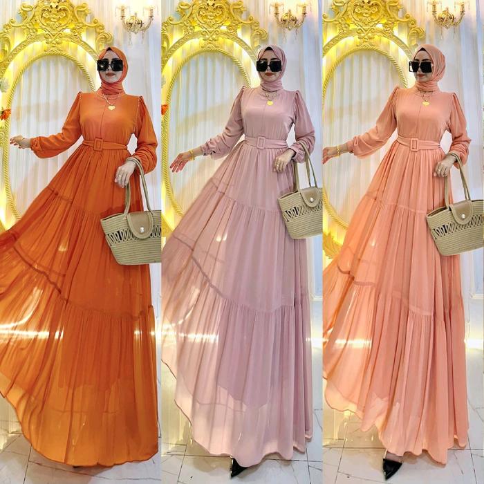 GAMIS SET PASMINA/SET JILBAB NEW MAXI DRESS CERUTY BY SHR 100% ORIGINAL Gamis Khimar Syari