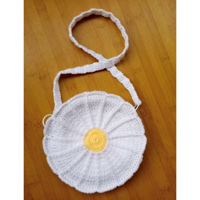 Tas Rajut Bunga Daisy Aesthetic