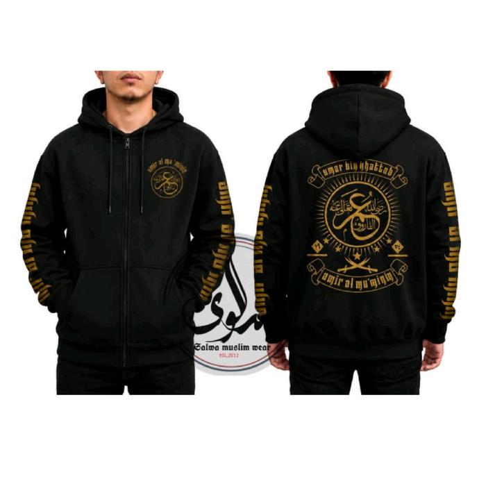 JAKET HOODIE UMAR BIN KHATTAB JAKET HIJRAH JAKET TAWHEED