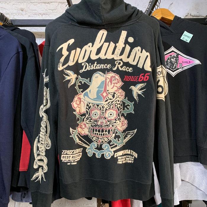 Sweater Hoodie Printed Route 66 Ed Hardy