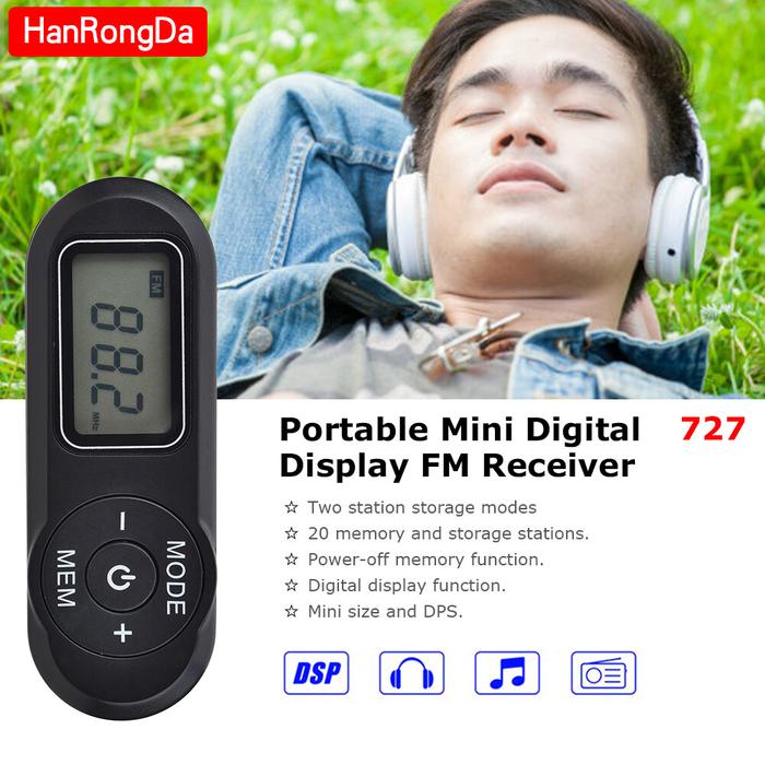 HRD-727 Docooler, Mini Portabel Radio FM Tampilan Digital Penerima FM