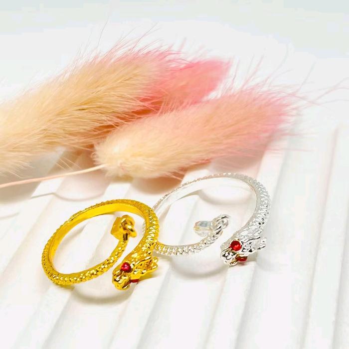 Cincin Pria Motif Naga/ Cincin Terbuka Adjustable Naga Dragon /Cincin Naga Titanium