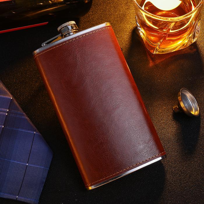 GENNISSY 12oz Hip Flask 18/8 Stainless Steel Portable Stainless Steel