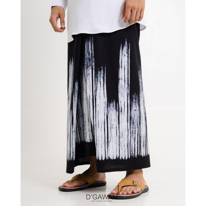 SARUNG BRUSH Black White Pria Batik by DGAWAN