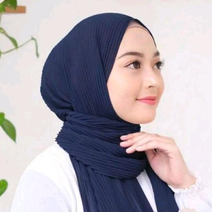 KERUDUNG PASMINA FULL PLISKET/ KERUDUNG Muslim Pashmina Wanita Jilbab Syal Panjang Hitam Lidi Garis 