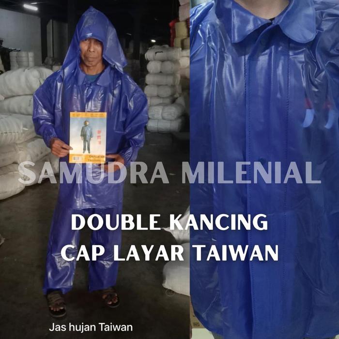 Exclusive Sale Jas Hujan Mantel Tebal Impor Taiwan Nelayan Cap Kapal Layar Pasti Ori