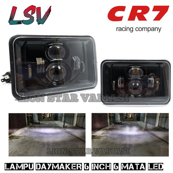 Lampu Depan LED Kotak 6 LED Headlamp Daimaker 6 Inch Kotak Foglamp Mobil Motor Jauh Dekat Led RX Kin