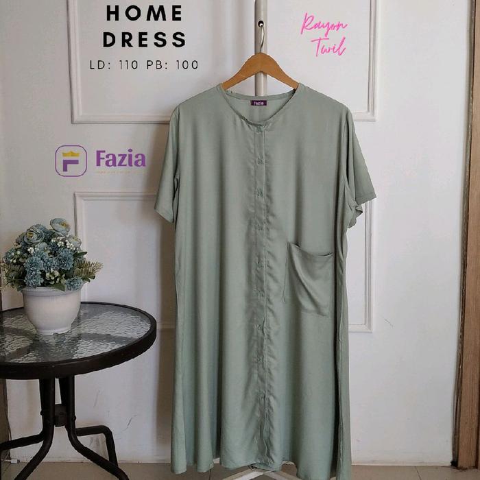 Home dress Daster Pendek Polos Bahan Rayon Twill