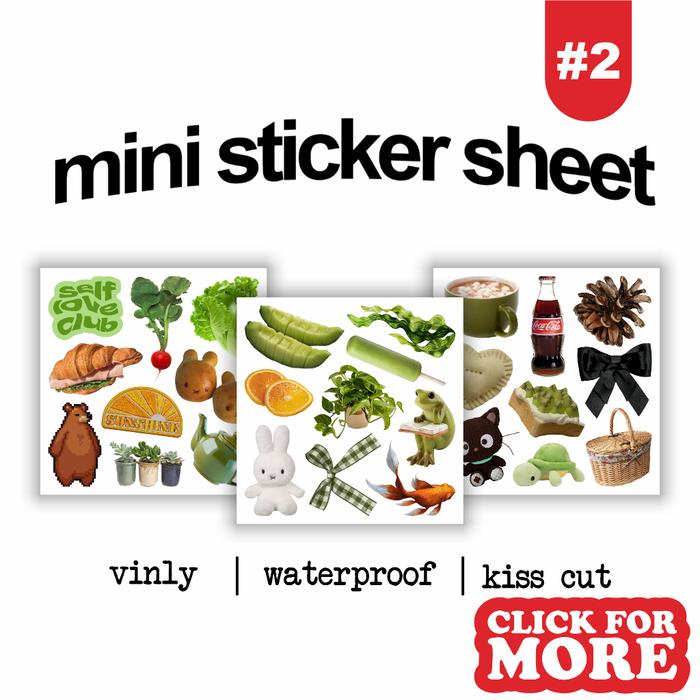 mini sticker sheet aesthetic deco y2k kidcore cute thence weirdcore journal waterproof sticker MSS2