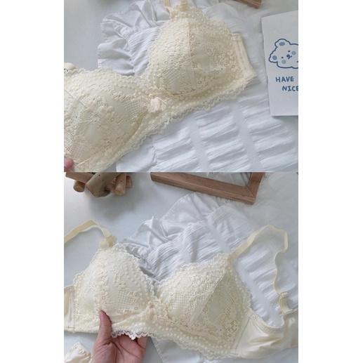 BH Push Up Bra Lace Renda Seamless Busa Tanpa Kawat Celana Dalam CD Set Kutang Remaja Abg BH Underwe