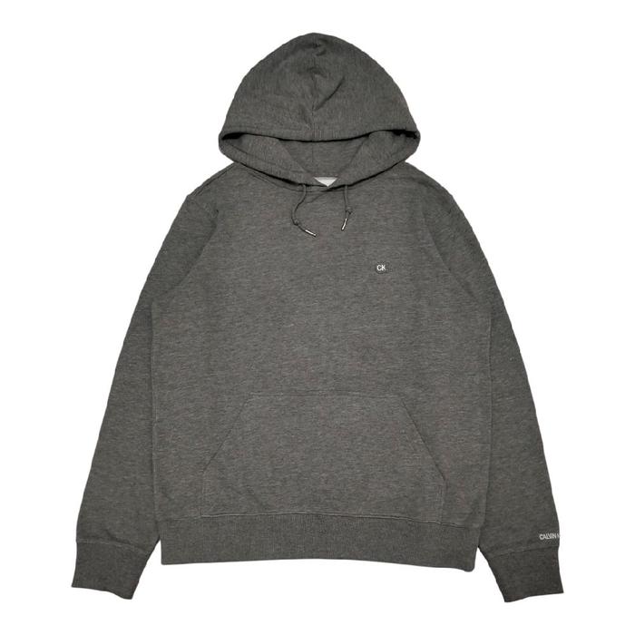 Hoodie Calvin Klein Logo Bordir Abu / Grey Second Original