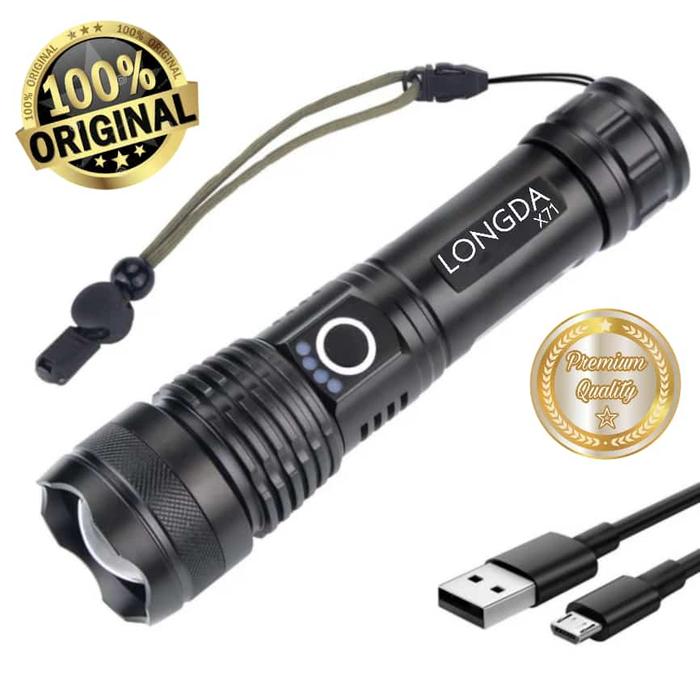 Senter Taktis Led Cree XML-T9 LONGDA X71 Original Premium Quality
