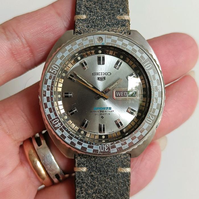 Seiko vintage 6119-7173 21j Rally Diver Automatic original bekas bagus normal semua siap pakai