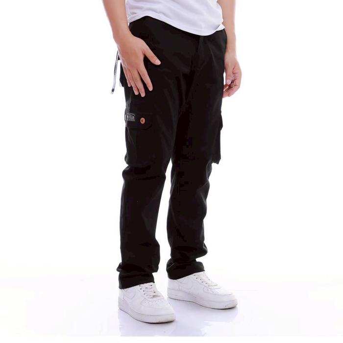ZIGFIT - Celana Cargo Panjang Pria Hitam -Celana Cargo Panjang - Celana Cargo Panjang Pria / Celana 