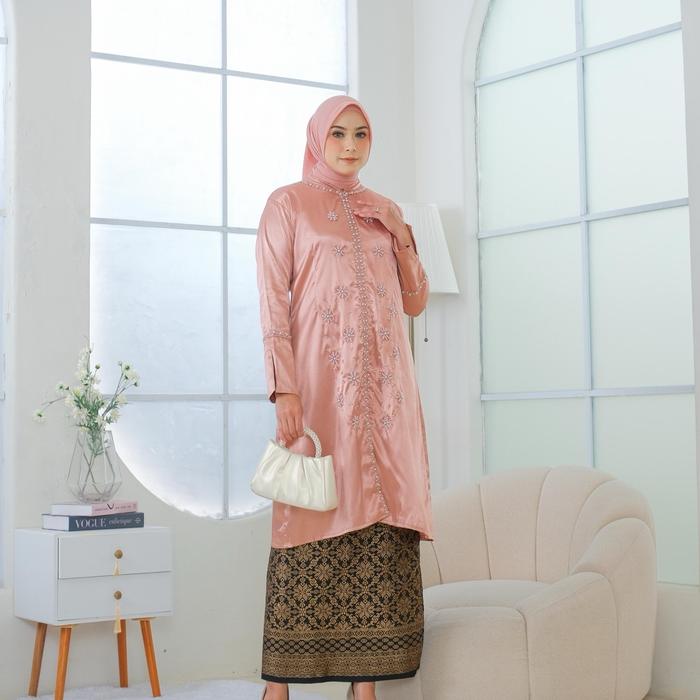 Ready Tunik Payet Tabur Busui Dengan Rok Songket Batik Cocok Untuk Seragaman // Tunik Shiner Kondang