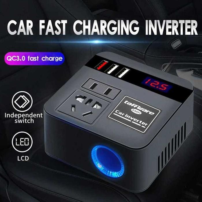 [TN] Taffware Car Power Inverter Konverter USB Charging 12/24V 100W - EA851 Inverter mobil car inver