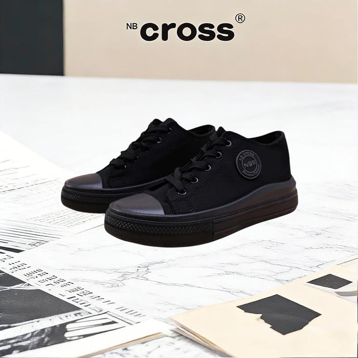 NB CROSS  Sepatu Pria Sneakers Sekolah Anak Laki-Laki Sepatu Hitam Sepatu Running Shoes，Ukuran 36-40