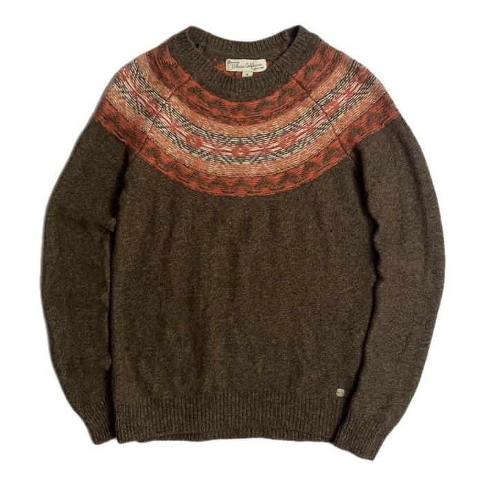 WHO AU California Knit Sweater Brown Christmas Vintage Look Rajut