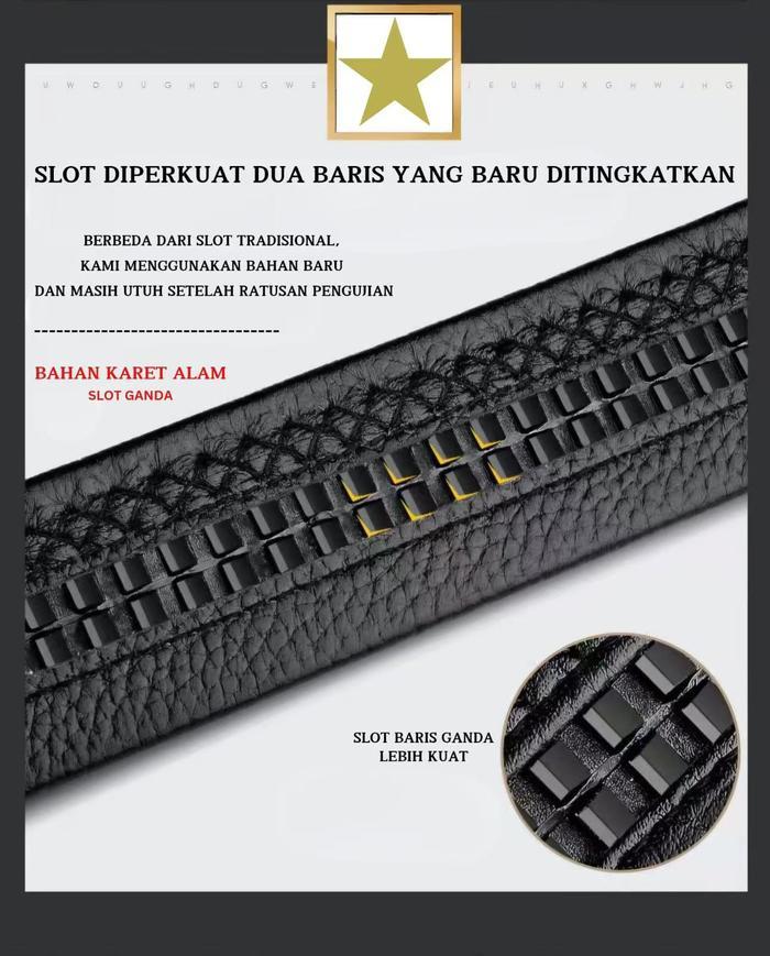 Terbaik Yarrison Mebius Black Ikat Pinggang / Sabuk Pria Kulit Stainless Men Belt Terimakasih