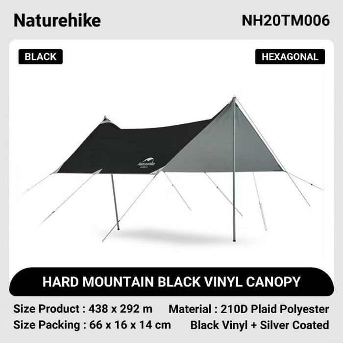 FLYSHEET TENDA NATUREHIKE COTTON TARP GIRDER NH20TM006 438x292cm SUN SHELTER TENT CANOPY CAMPING HIK
