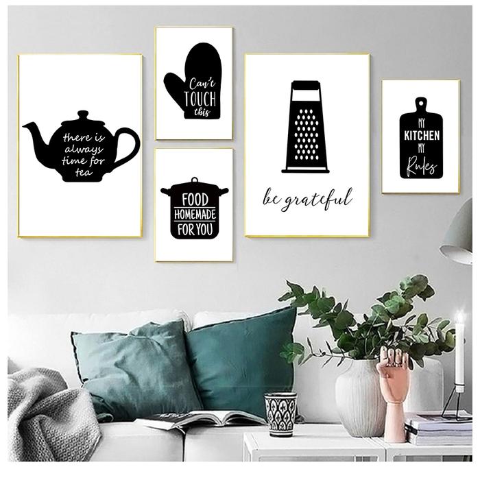 Terlaris, Dapur Seni Dinding Kanvas Lukisan Dapur Kutipan Poster dan