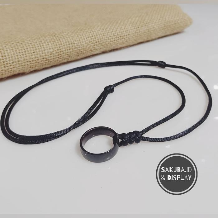 Kalung Hitam Liontin Cincin Titanium | Kalung Cincin Premium