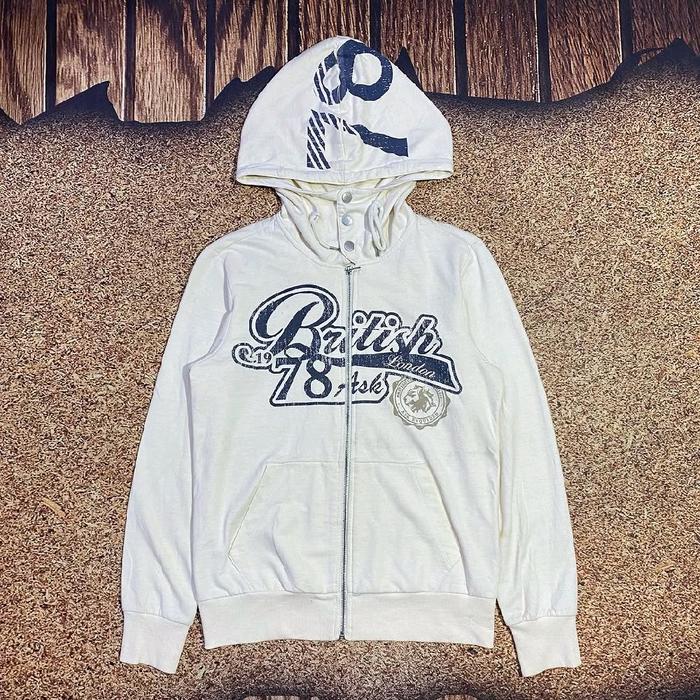 jaket zip hoodie ASK ENQUIRED BRITISH 78 jemper pria art casual murah bagus size M