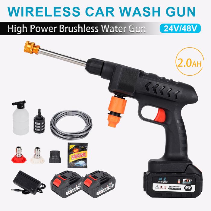 48V Car Washer Wireless High Pressure 100Bar Sprayer Car Wash Foam Generator Water Gun portable Clea