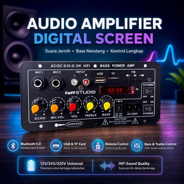 Mtos Mall | Amplifier Karaoke Bluetooth | Papan Audio Digital | Sound Board Karaoke