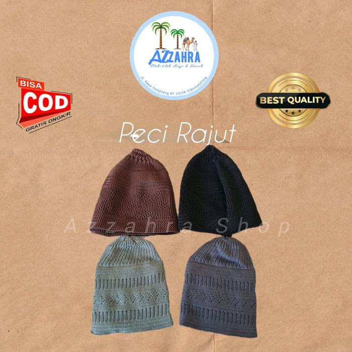 Peci Rajut Warna Impor Arab saudi All size |Bahan melar cocok semua kepala