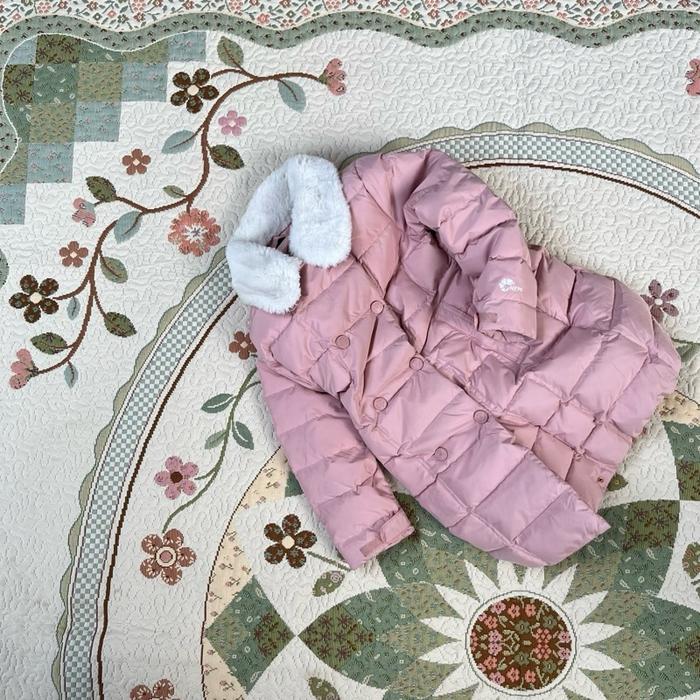 Long winter jacket anak perempuan pink puffer goose down