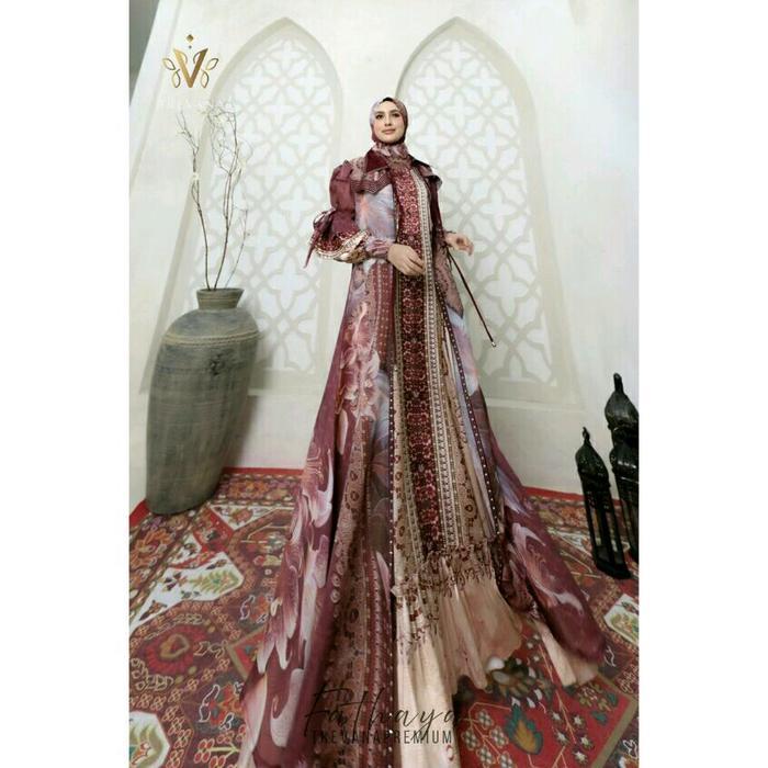 Gamis Fathaya Set Scarf 3in1 By Trevana Muslim Mewah