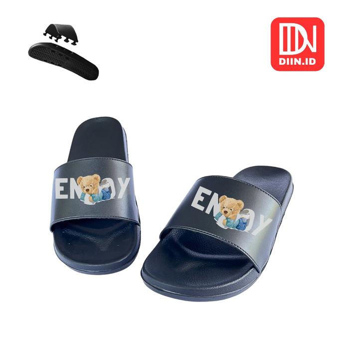Sandal Slide Slop Pria Wanita Sendal Selop Eva Phylon Enjoy Upper Loke Sistem Karet Shoes