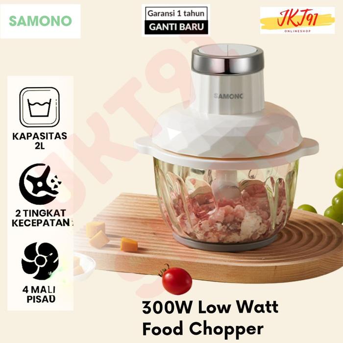 Food Chopper Kaca Blender Food Processor  SAMONO MPASI Penggiling Daging Meat Grinder 2 Liter