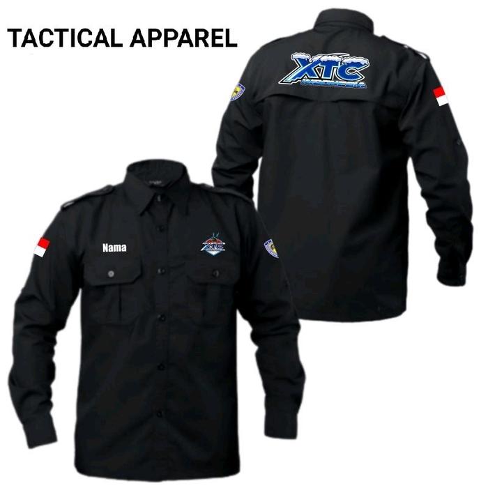 kemeja pdh lengan panjang XTC bisa custom logo / request logo