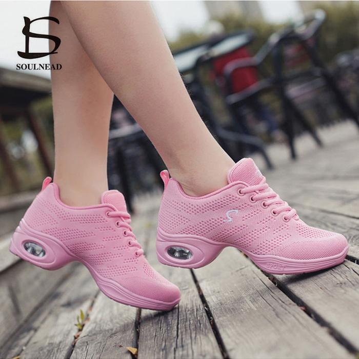 Women Jazz Dance Sneakers Female Modern Dance Shoe Breathable Mesh