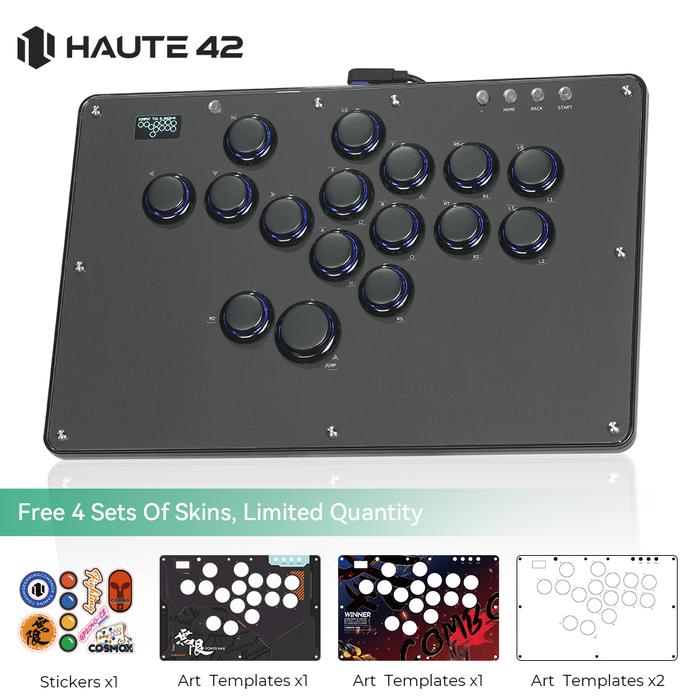Haute42 FightStick Joystick Arcade Hitbox Button Rim Leverless Controller For PC/PS4/PS5/Switch Cont