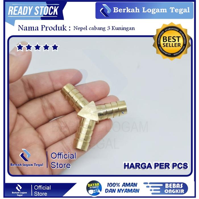 Sambungan selang 5/16 kuningan Y cabang 3 kompresor angin grosir