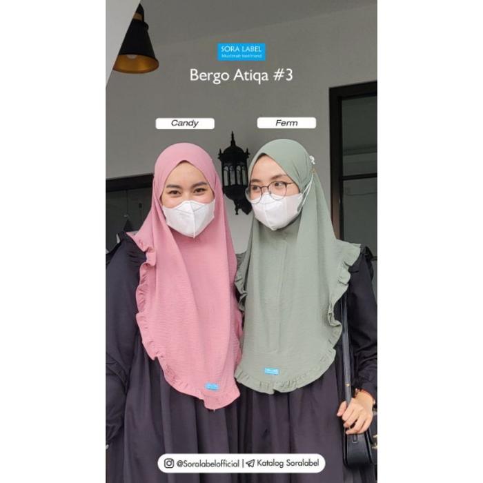 Dapatkan Atiqa Bergo Kriwil|Khimar Instant|Bergo Crinkle